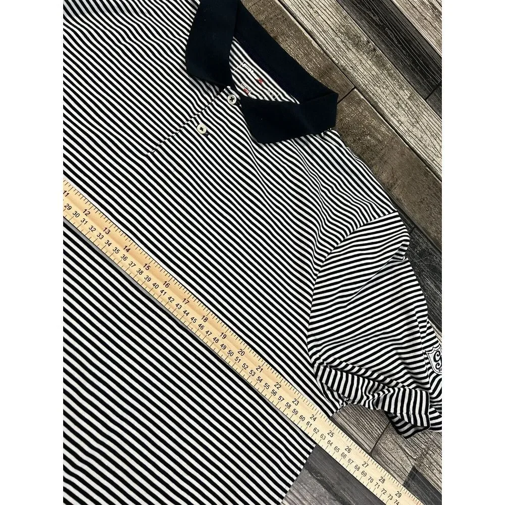 RLX Ralph Lauren Polo Shirt Men's XL Black‎ Stripe  Wicking Golf Performance
